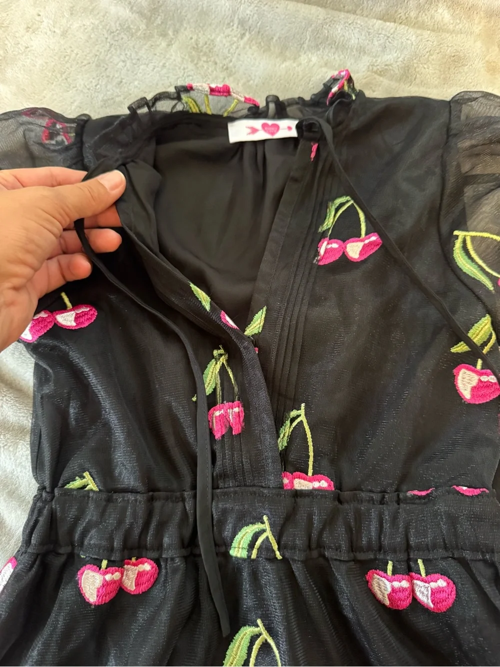 BuddyLove Clementine Black Cherry Embroidered Mini Dress size 8T